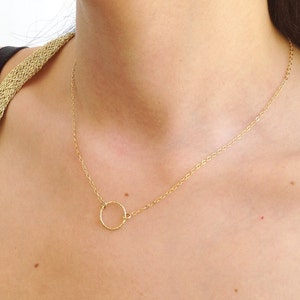 Dainty Circle Necklace,Gold Karma Necklace,Layering necklace,Mother's Gift Jewelry,Gold Filled or Sterling Silver