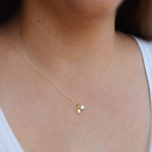 CZ diamanten halsketting, halsketting solitaire, gouden ketting, sierlijke diamanten halsketting, huwelijksjuwelen