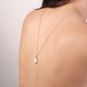 Collier en pierre de lune, collier pendentif en pierre de lune authentique, bijoux en pierre de lune, collier en pierre de naissance délicate de juin
