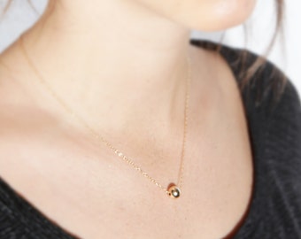 Gold Ball Necklace,Tiny gold ball Necklace,Single gold ball necklace,Small Ball Necklace,gold filled silver rose gold