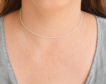 Dainty choker necklace,silver choker,dainty choker chain,minimal choker,layering choker,chain choker silver,simple necklace -21250