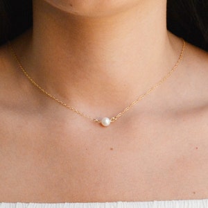 pearl necklace,single pearl necklace,wedding necklace,bridesmaid white pearl necklace,gold filled sterling silver rose gold