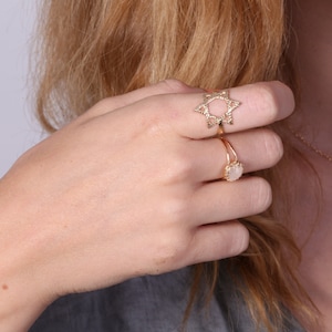 Gold ring, star of David ring, Magen David ring, Jewish jewelry, jewish star 20080 image 1