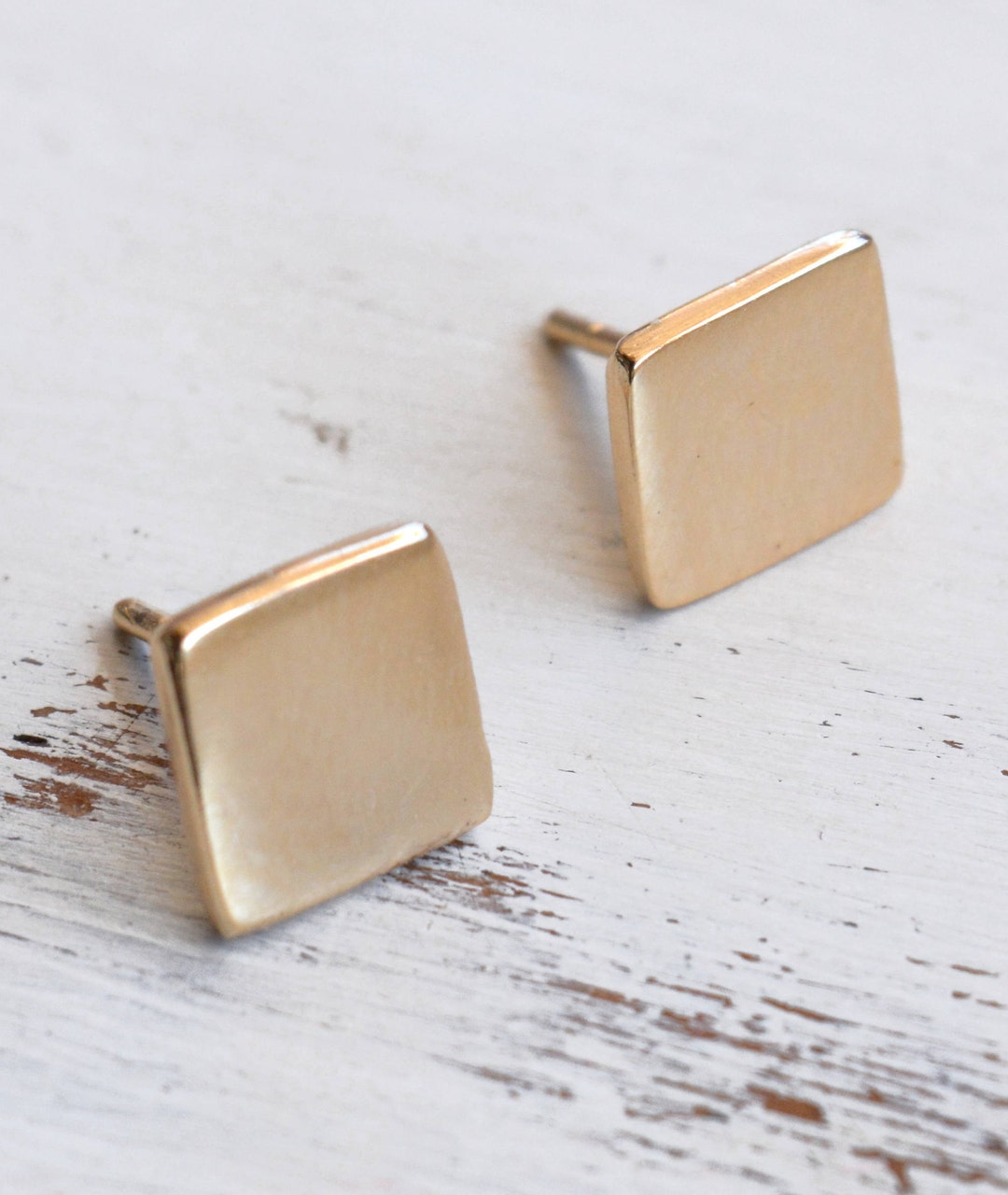 Gold Filled Earrings,square Earrings,gold Studs,dainty Earrings,gold ...