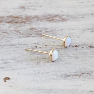 Opal stud earrings,gold opal earrings,opal earrings,classic earrings,stud earrings,Gold filled earrings,delicate earrings,gold earring-21030 image 1