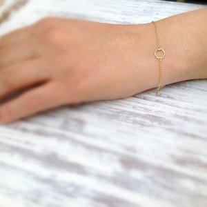 Gold Circle Bracelet,Dainty Circle Bracelet,Tiny Circle Bracelet,Friendship Jewelry,Karma Bracelet,Gold Karma Circle Bracelet,Mothers Gift