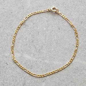 Gold Anklet, Dainty Chain Anklet, 14k gold plated Ankle Bracelet, Summer Anklet, Figaro chain anklet