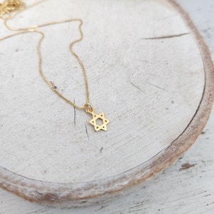 Tiny Gold Star of david necklace ,Dainty Star of David Necklace, Minimalist Necklace, Gold filled or Sterling Silver, Star of David Jewelry