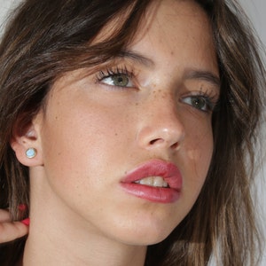 earrings opal, gold opal earrings, stud earrings, opal stud earrings, opal jewelry, stud earrings opal, opal gold earrings image 2