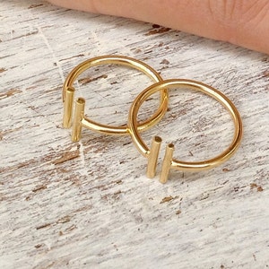 Gold Bar Ring,Adjustable ring, gold ring,Double Bar ring,bar ring, adjustable gold ring, gold knuckle ring 10034 image 2