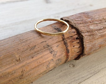 Stacking rings, gold ring, thin gold ring, above knuckle ring, hammered ring, simple ring, gold knuckle ring- RB1