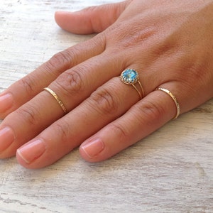 Set Ringe Goldring, 3 Stapelringe, Vintage Ringe, Goldringe, klarer Kristall Ring, Stapelgold Ring RC3 Bild 5