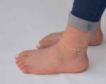 Opal Anklet,Ankle bracelet,Opal Jewelry,Gold Anklet,Beach Anklet,Dainty Anklet,Gift for Her-21243