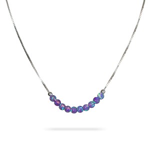 Purple Opal Beaded Necklace,Opal Necklace, TPurple Opal Bead,Tiny Opal Bead Necklace,Minimalist Necklace, Opal Jewelry, Opal Bead Necklace image 1