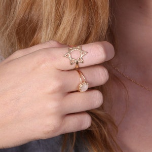 Gold ring, star of David ring, Magen David ring, Jewish jewelry, jewish star 20080 image 4