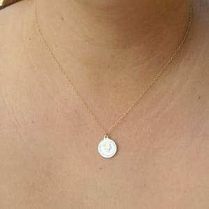 gold coin necklace, women coin jewelry, sideway coin, 14k gold filled,gift for her,dainty necklace,gold necklace,gold disc necklace image 7