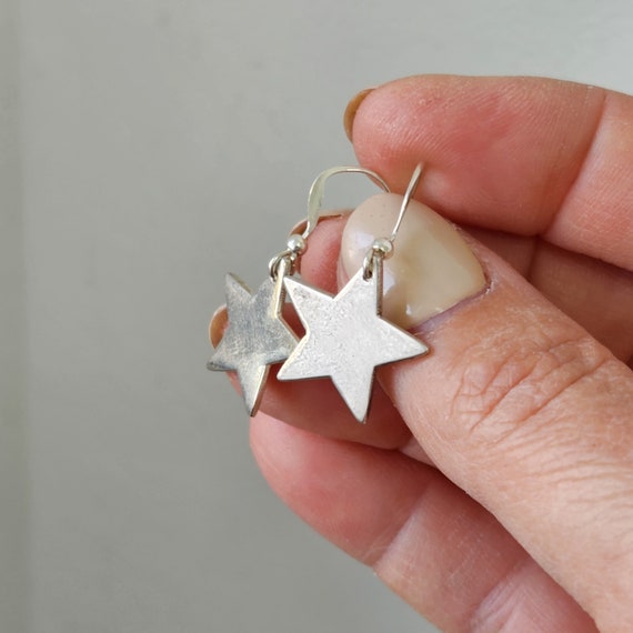 Dangle star 2024 earrings silver