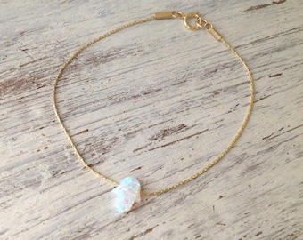 Hamsa bracelet,opal bracelet gold,gold bracelet,opal hamsa bracelet,delicate bracelet,October opal,hamsa charm,minimalist bracelet,gift-6299