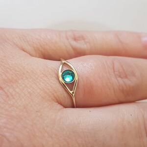 Dainty Evil eye ring,Gold Ring,Stacking Ring,Gold Eye Ring,Evil Eye Jewelry,Gift for her