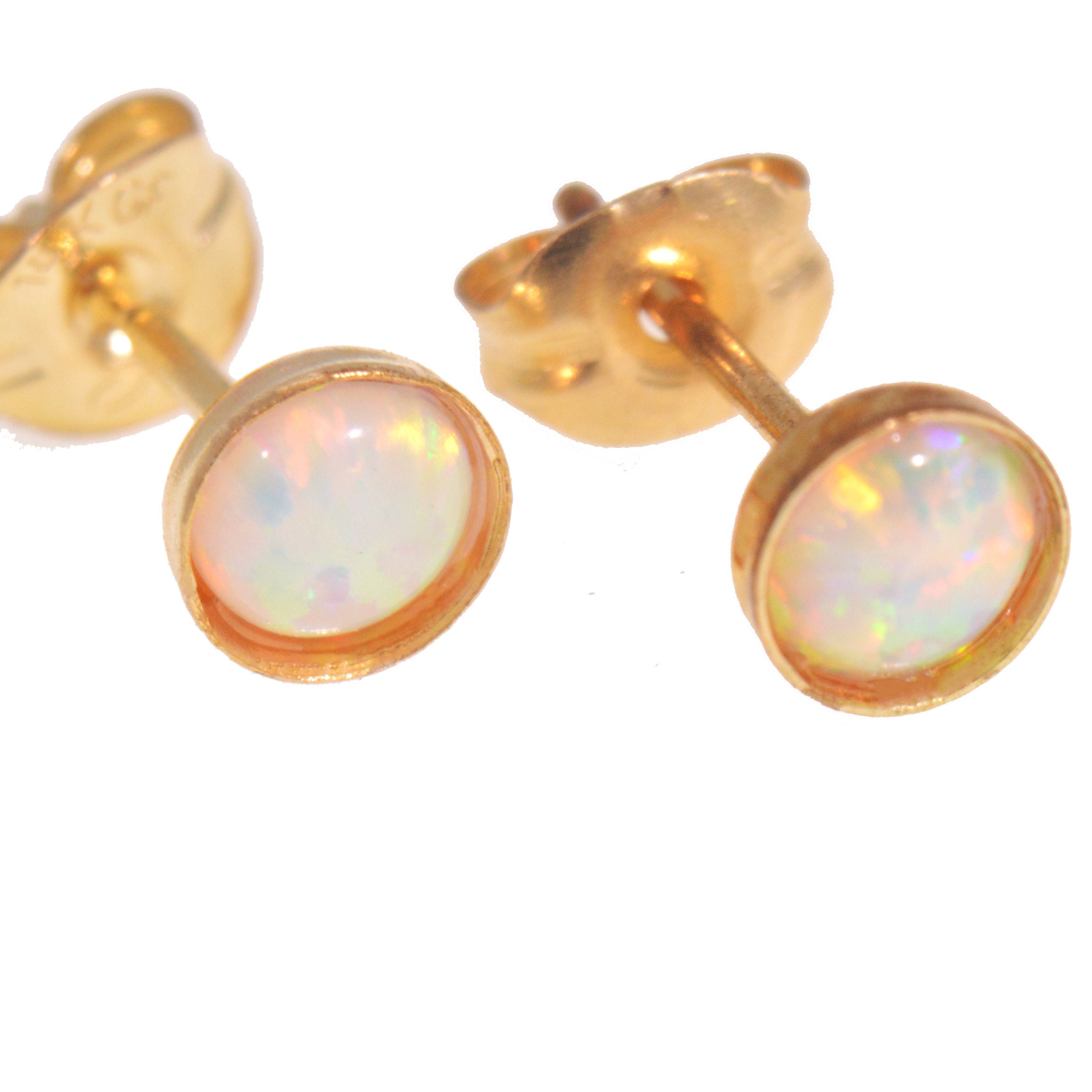 Opal Stud Earringsgold Opal Earringsopal Earringsclassic - Etsy Canada