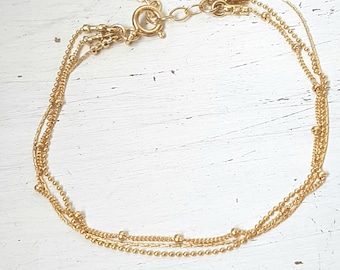 Gold anklet,gold ankle bracelet,gold filled anklet,minimalist anklet,Layered anklet,delicate gold anklet,Summer anklet,Chain anklet -60088