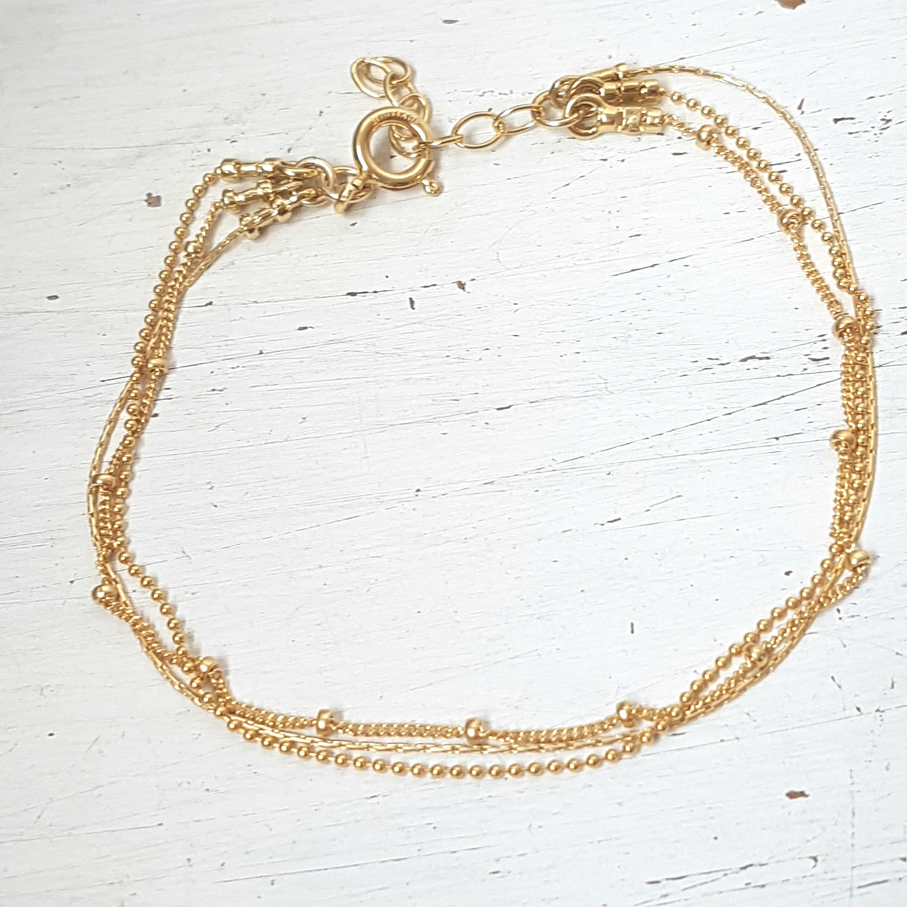 Gold ankletgold filled ankletlayered ankletankle | Etsy