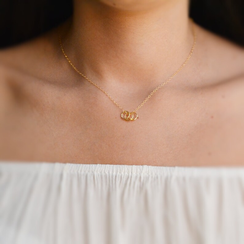 Dainty Gold Circle Necklace Karma Necklace Circle Pendant Etsy