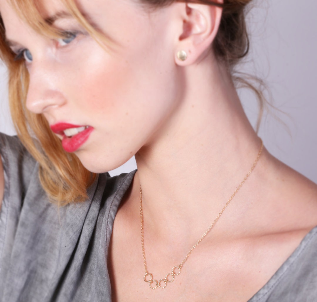 Gold Necklace Gold Circle Necklace Karma Necklace Eternity Etsy