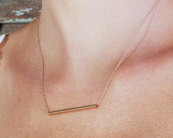 Gold Bar Necklace,Simple Necklace,Bar Necklace Gold ,Dainty Necklace,Delicate Gold Necklace,Bar Necklace,Gold filled or Sterling silver