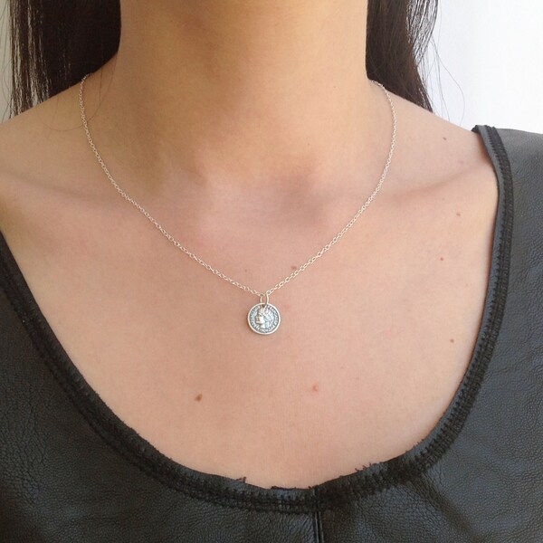 Long Coin Silver Necklace Set