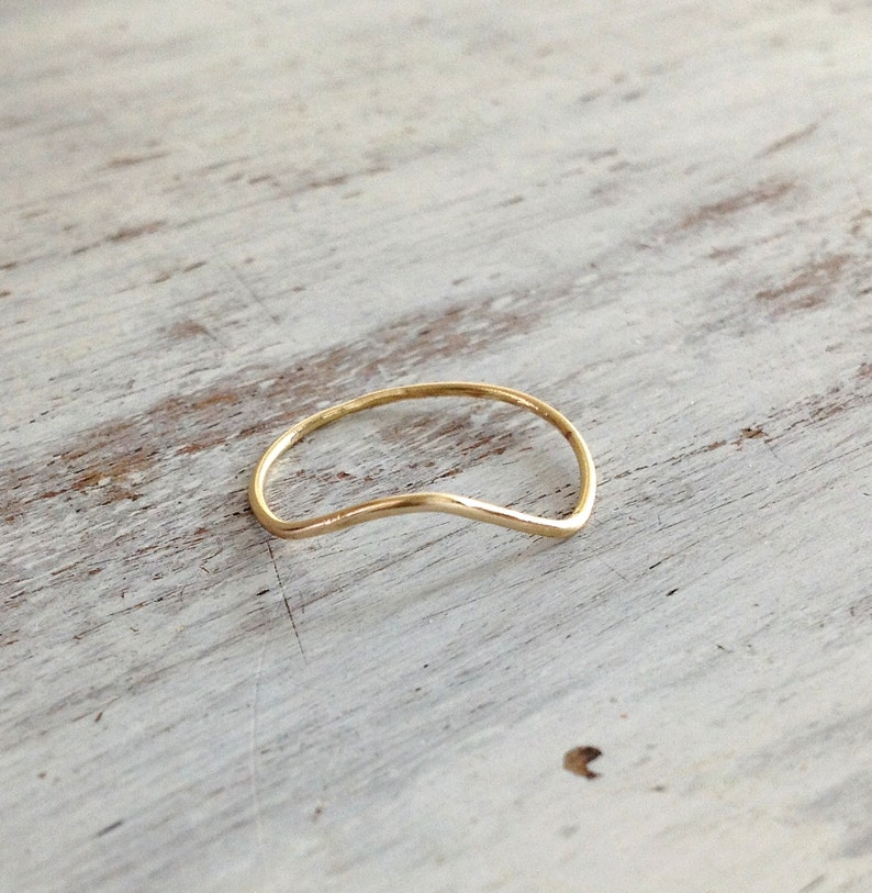 set of 2 rings, gold ring, knuckle ring, stacking ring, chevron ring, thin ring, gold knuckle rings 10041 image 3