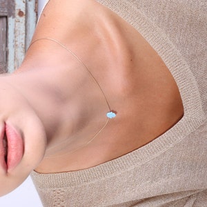 Opalhalsband, Hamsa-opalhalsband, fint halsband, 14k guldfyllt, vitt opalhalsband, blått hamsahalsband
