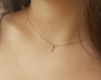 Gold Star of david necklace ,Dainty Star of David Necklace, Minimalist Necklace, Gold filled or Sterling Silver