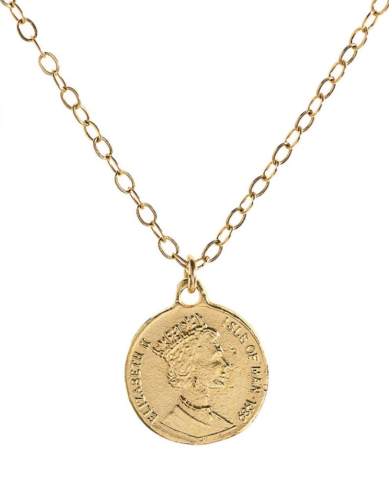 gold coin necklace, women coin jewelry, sideway coin, 14k gold filled,gift for her,dainty necklace,gold necklace,gold disc necklace image 5