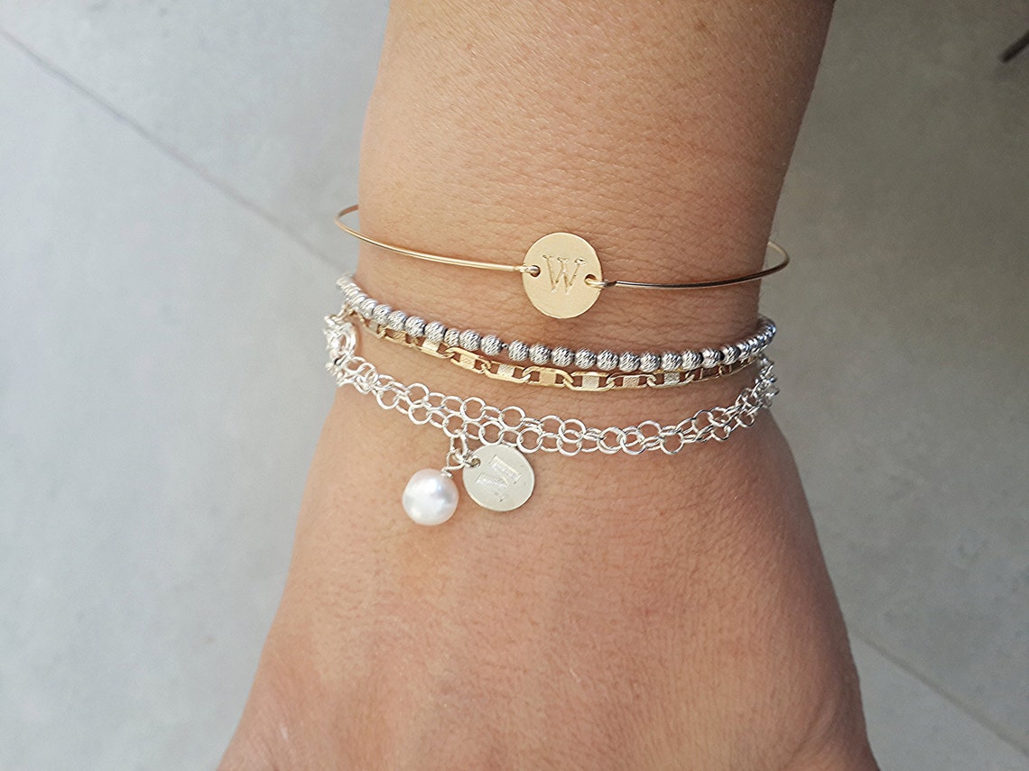 Dainty BraceletInitial BraceletDelicate Personalized Initial Etsy