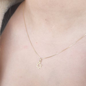 14k Solid Gold Magen David Necklace, Gold Star of David Necklace, 14k Gold Jewelry, Solid Gold Jewish Star Necklace, Star of David Pendant