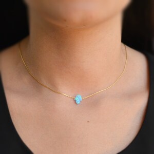 Blue hamsa necklace,Gold necklace opal,opal hamsa,silver opal necklace,hamsa opal necklace,blue opal necklace,opal dainty necklace