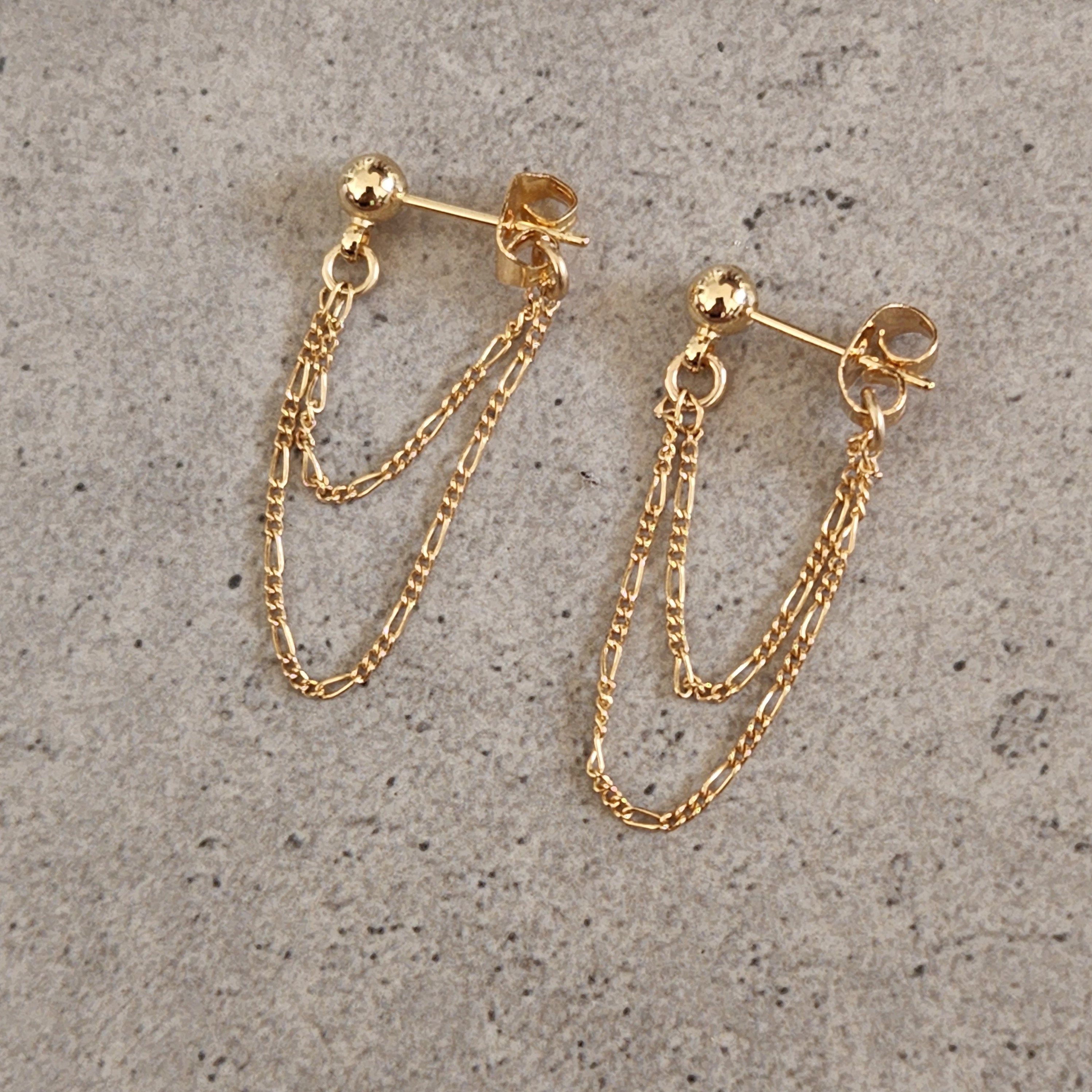 Chain of Warli Gold Earrings