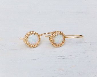 Opal earrings,Dangle Opal Earrings,Gold Opal Earrings,White Opal Drop Earrings,Bridel earrings,Opal Jewelry- 21080
