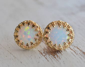 Opal earrings,gold opal earrings,White opal earrings,stud earrings,Gold filled earrings,delicate earrings,opal earrings gold,silver studs