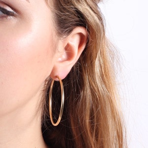 Gold hoop earrings,simple hoop earrings,gold filled hoops,dainty earrings,minimalist gold earrings,gift for her - 21065