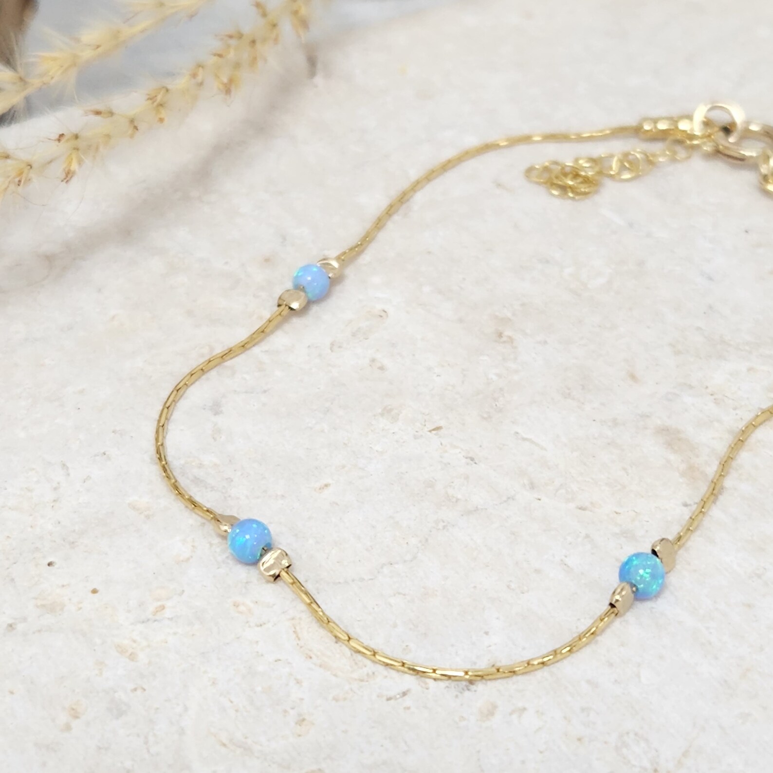 Gold Filled Opal Anklet Opal Anklet Ankle Braceletopal Etsy