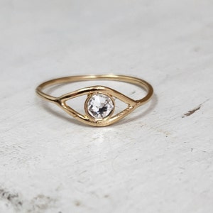 Dainty Evil eye ring,Gold Ring,Stacking Ring,Gold Eye Ring,Evil Eye Jewelry,Gift for her
