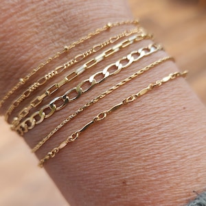 Gold Bracelet, Dainty chain Bracelet,Minimalist gold bracelet, Friendship Jewelry, Stacking bracelet, Gold bracelet Gift