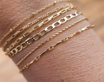 Gold Bracelet, Dainty chain Bracelet,Minimalist gold bracelet, Friendship Jewelry, Stacking bracelet, Gold bracelet Gift