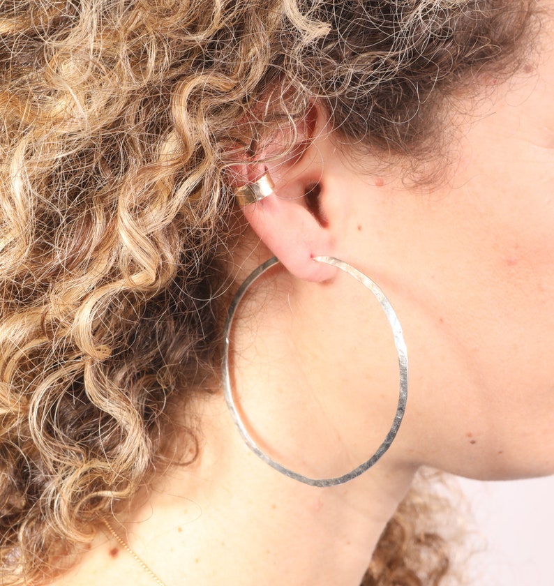 Ear cuff, gold ear cuff, adjustable ear cuff, gold filled ear cuff,non pierced,hammered ear cuff,ear cuff earring 212337 image 5