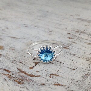 Aquamarine ring,Sterling silver aquamarine birthstone ring,march birthstone, aquamarine jewelry