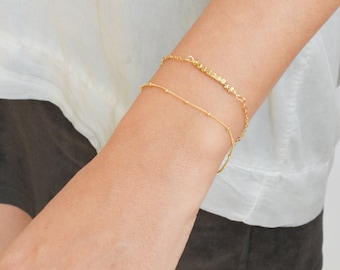 gold filled bracelet,dainty bracelet,gold bracelet,minimalist bracelet,satellite chain,tiny bracelet,delicate jewelry -21012