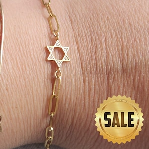 Star Of David Bracelet , magen david bracelet, Jewish Jewelry, Star Of David Jewelry, Gold Magen David Bracelet, Judaica, Bat Mitzvah Gift