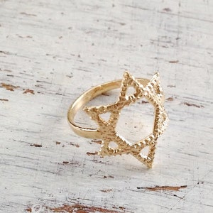 Gold ring, star of David ring, Magen David ring, Jewish jewelry, jewish star 20080 image 3